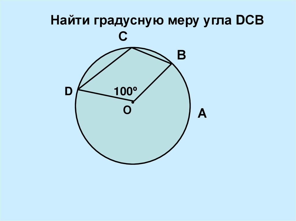 Теорема о градусной мере вписанного угла.