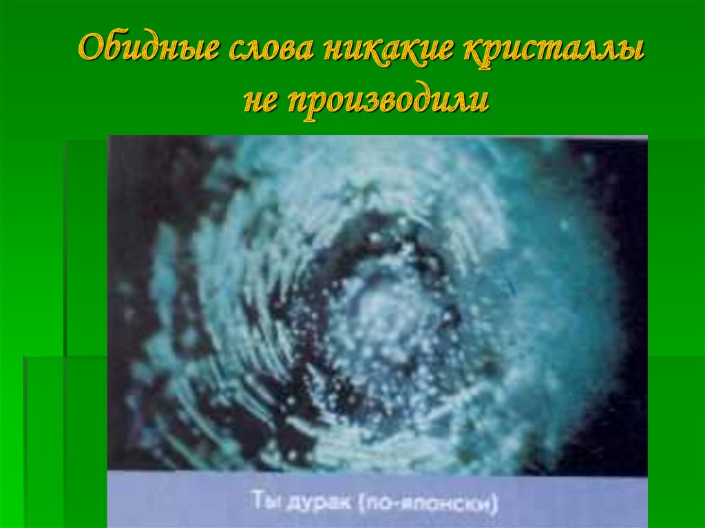 Обидные слова никакие кристаллы не производили