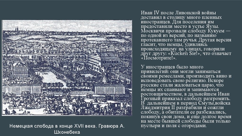 Роль иностранной и немецкой слободы в европеизации России - презентация ...