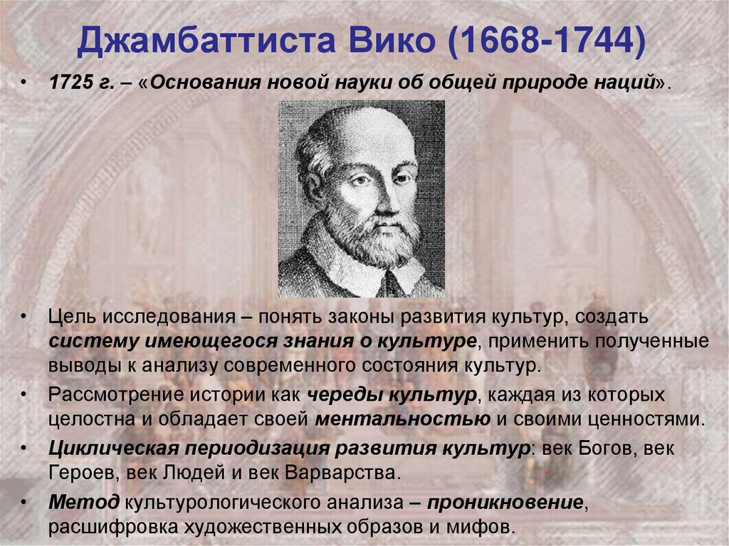 Основание новой. Джованни Баттиста Вико. Теория Джамбаттиста Вико. Джамбаттиста Вико (1668—1744). Дж Вико философ.