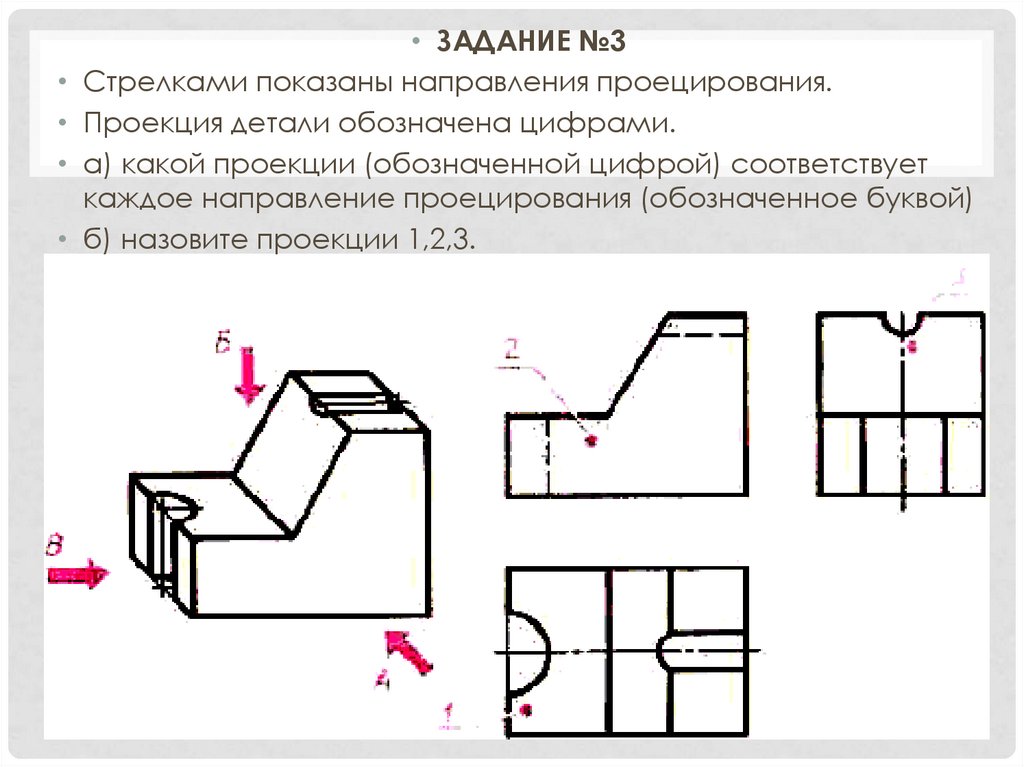 Определите какие чертежи соответствуют данным наглядным изображениям