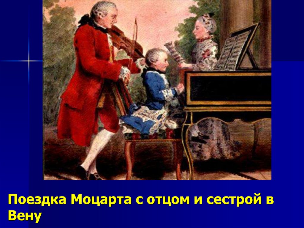 Поездка Моцарта с отцом и сестрой в Вену