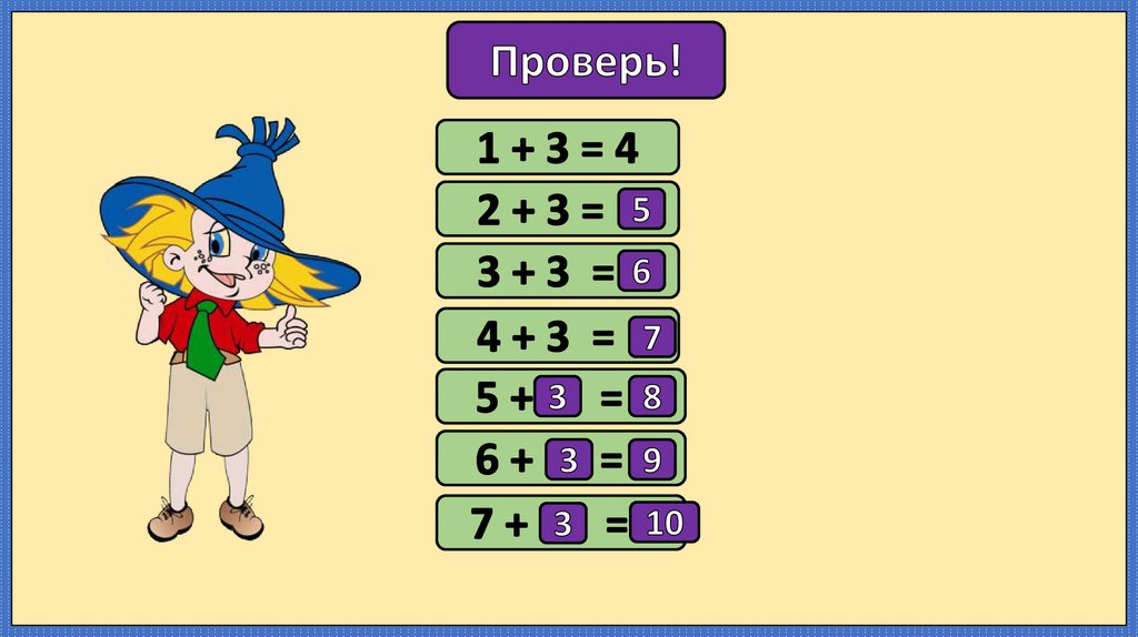 Таблица +3, таблица -3 (1класс) - презентация онлайн