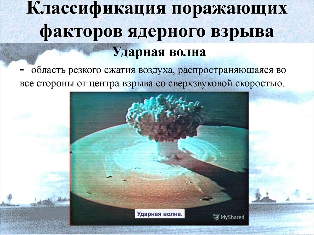 Ударная волна ядерного взрыва. Классификация поражающих факторов ядерного взрыва. Скорость распространения ударной волны ядерного взрыва. Ядерный взрыв волна. Защита от ударной волны ядерного взрыва