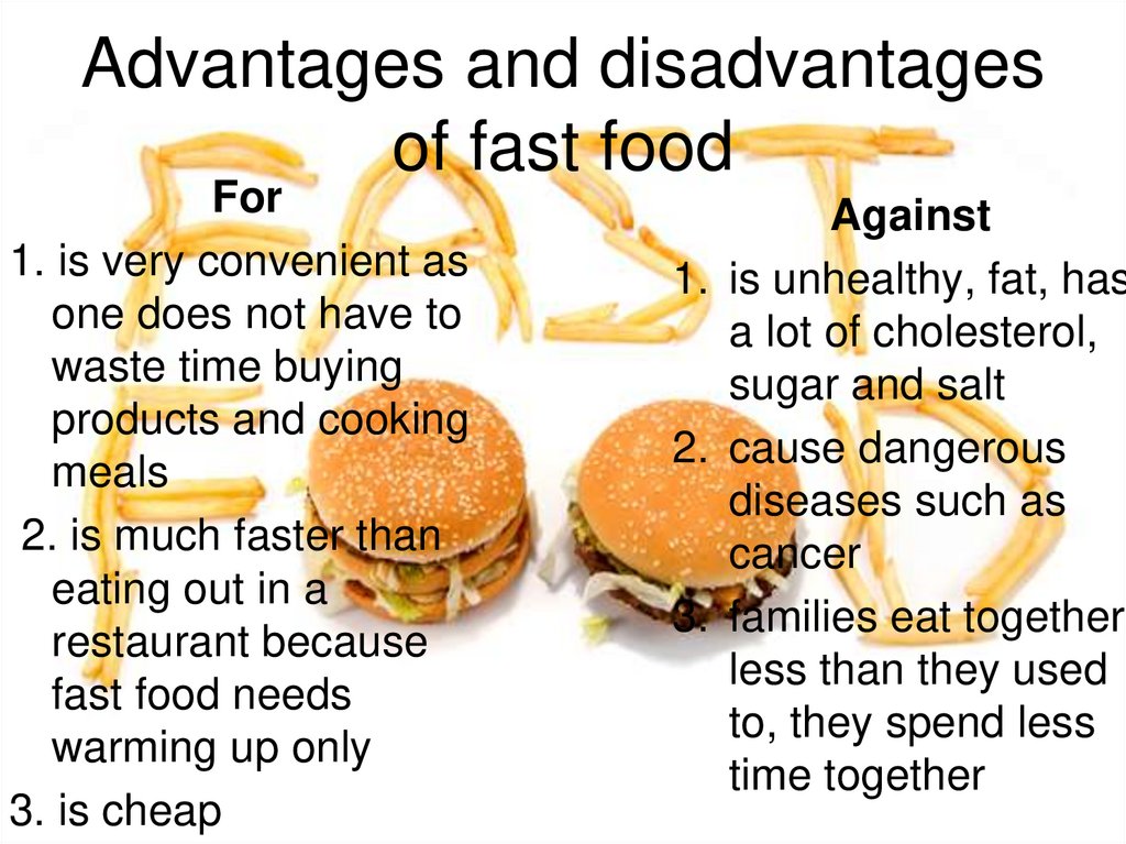 fast food advantages and disadvantages essay