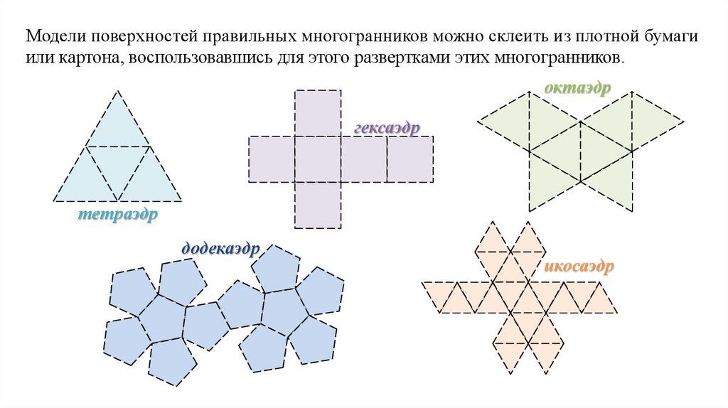 Правильный октаэдр развертка для склеивания. Схема правильного многогранника для склеивания. Развертки правильных многогранников тетраэдр ,куб, октаэдр. Развертки правильных многогранников тетраэдр. 5 Правильных многогранников развёртки.