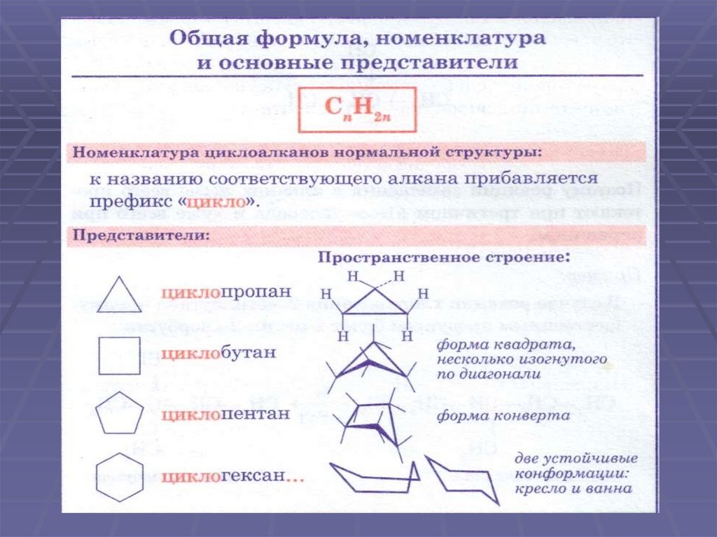 1 общая формула циклоалканов. 1 общая формула циклоалканов