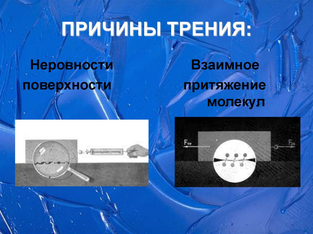 ПРИЧИНЫ ТРЕНИЯ: