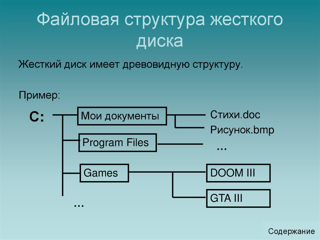 Файловая структура жесткого диска
