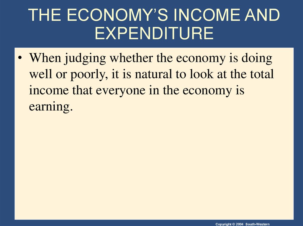 THE ECONOMY’S INCOME AND EXPENDITURE