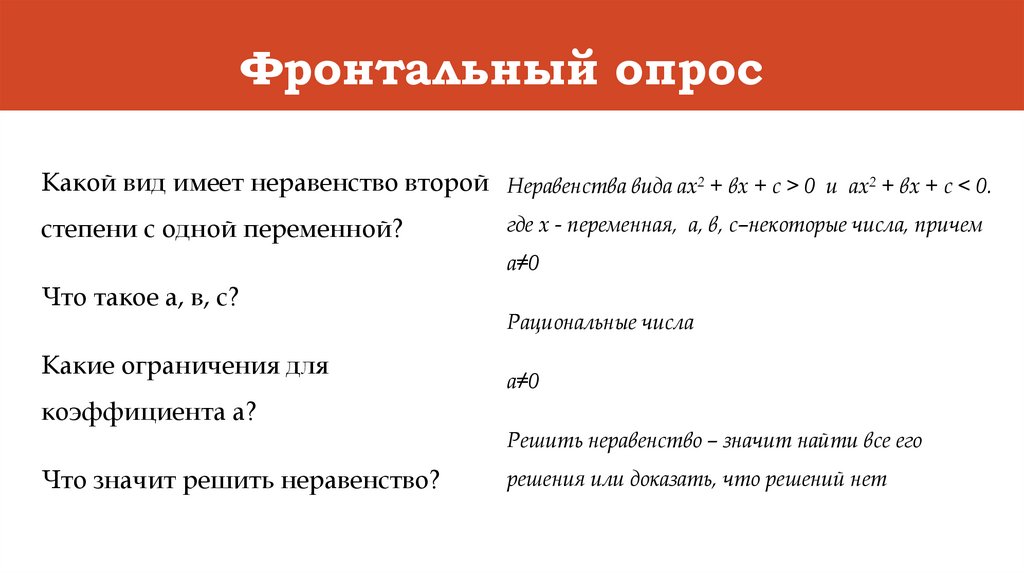 Фронтальный опрос