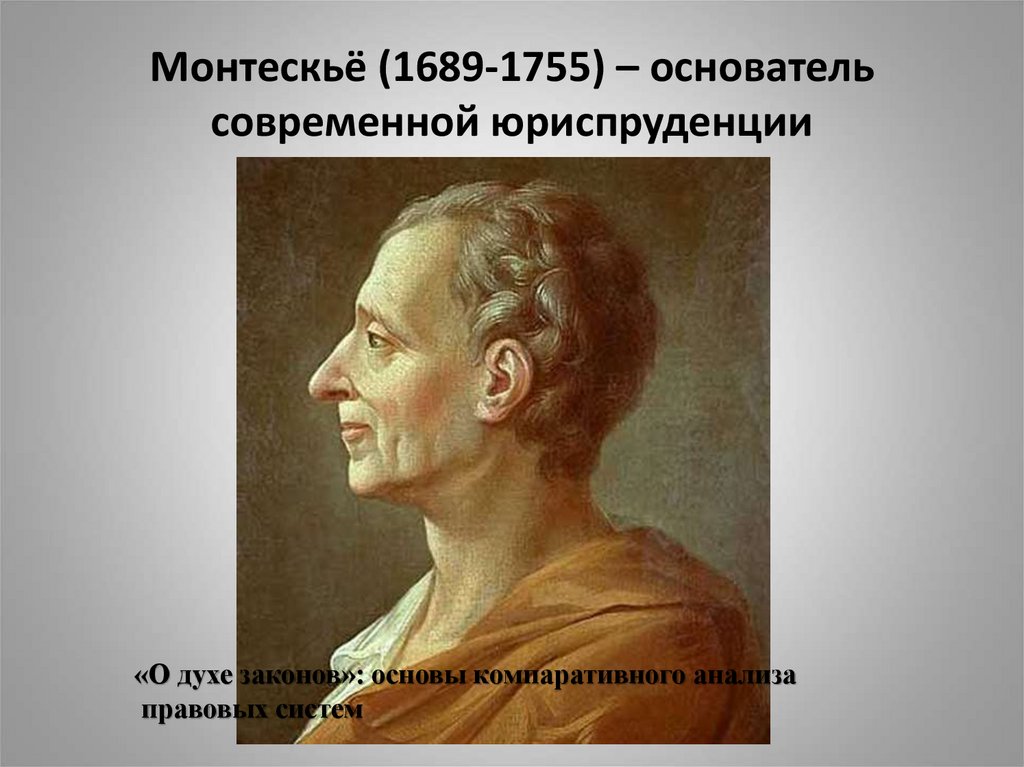 Монтескьё (1689-1755) – основатель современной юриспруденции