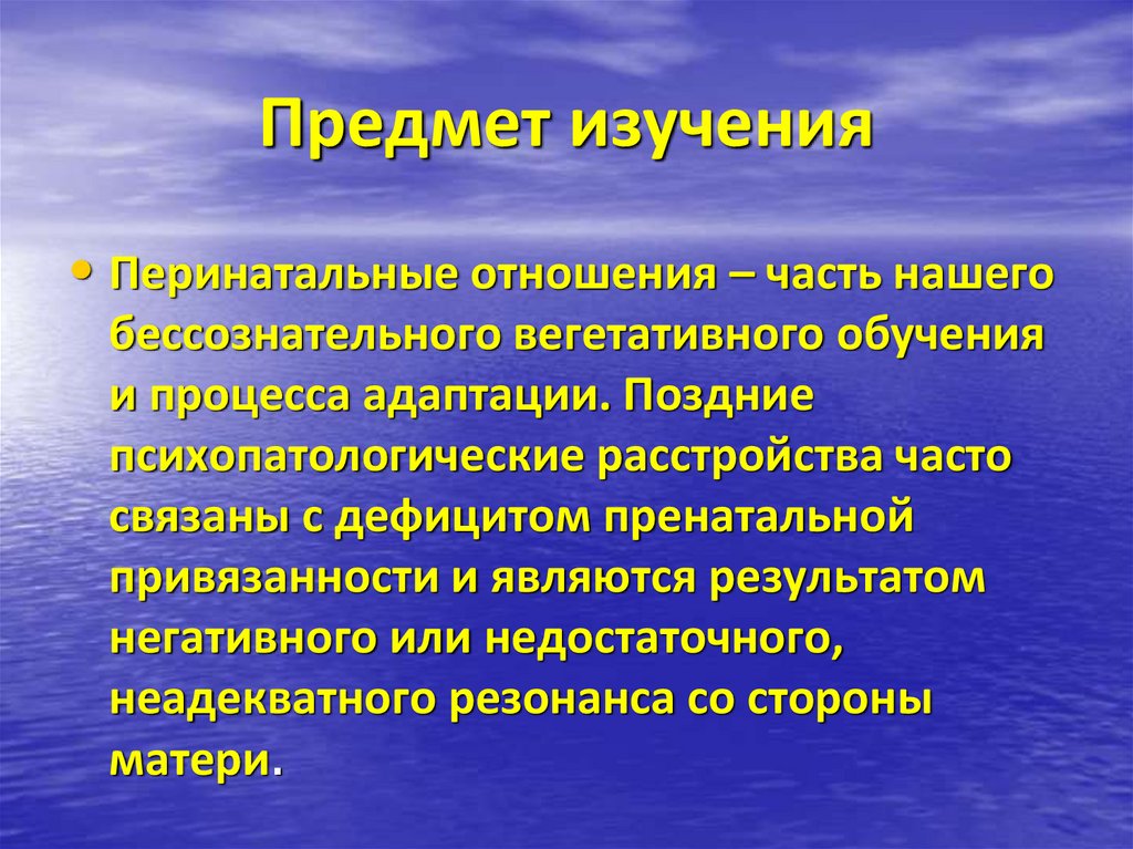 Предмет изучения