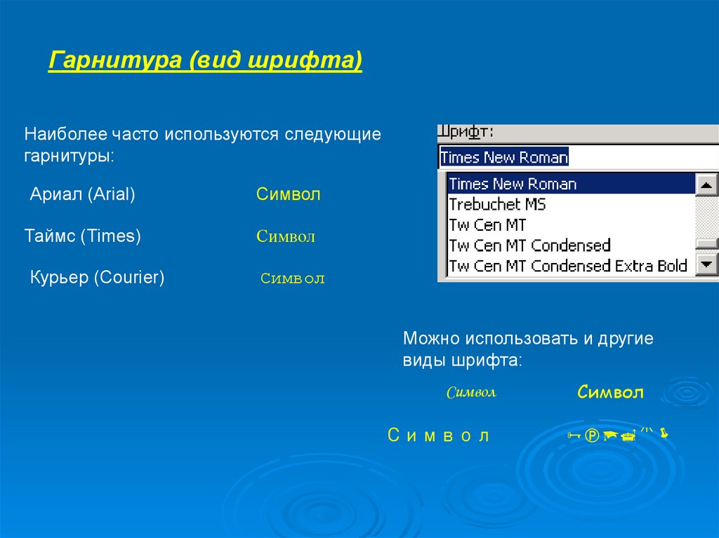 Символ в текстовом редакторе - online presentation
