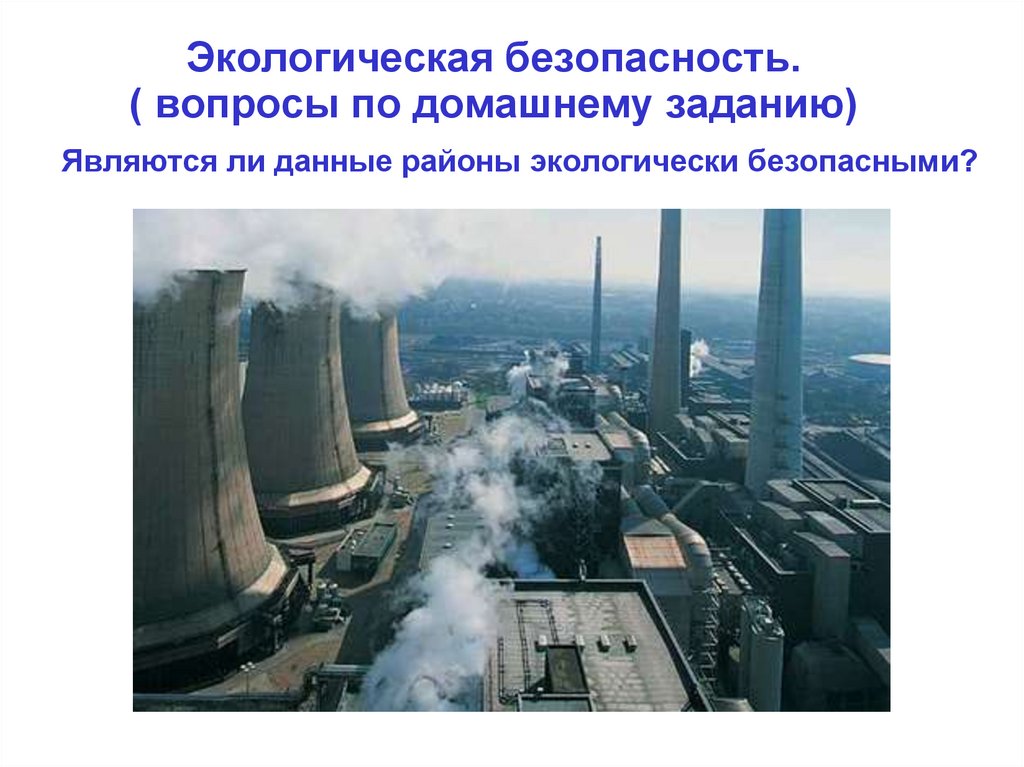 Экологическая безопасность. ( вопросы по домашнему заданию)