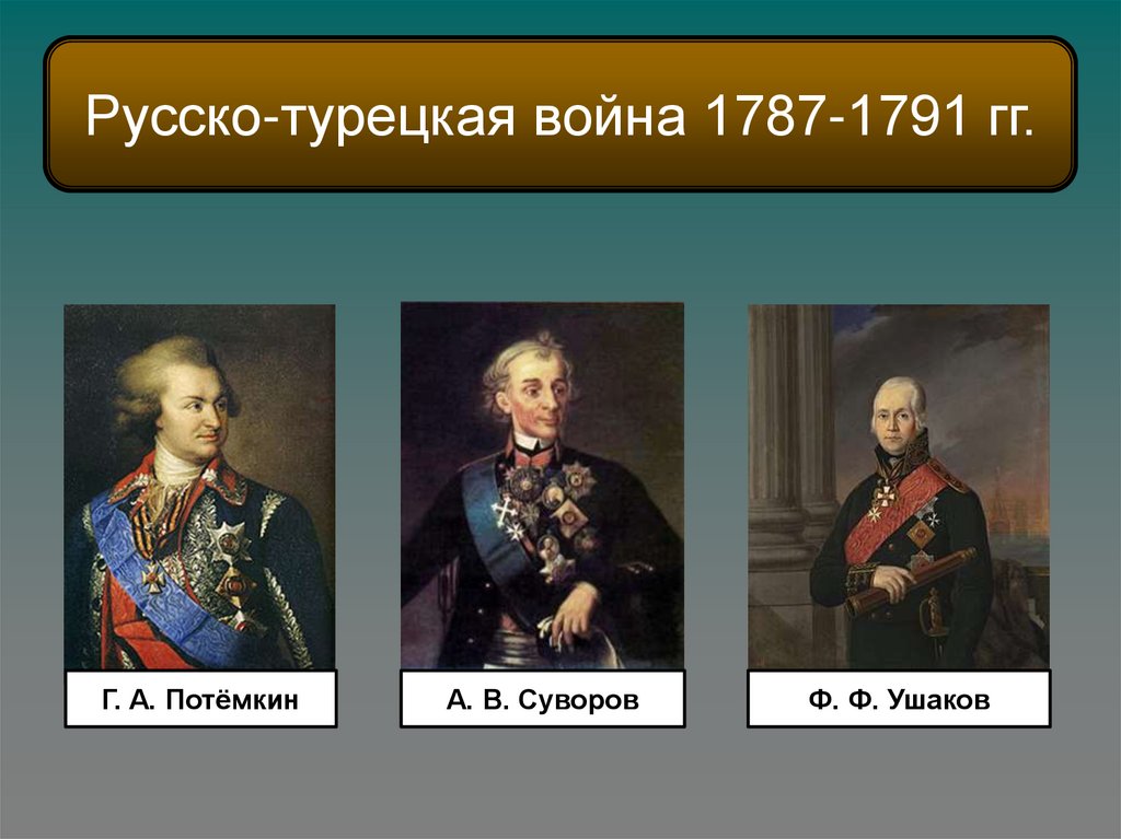 Участники русско турецкой войны 1787 1791. Русско турецкая 1787.