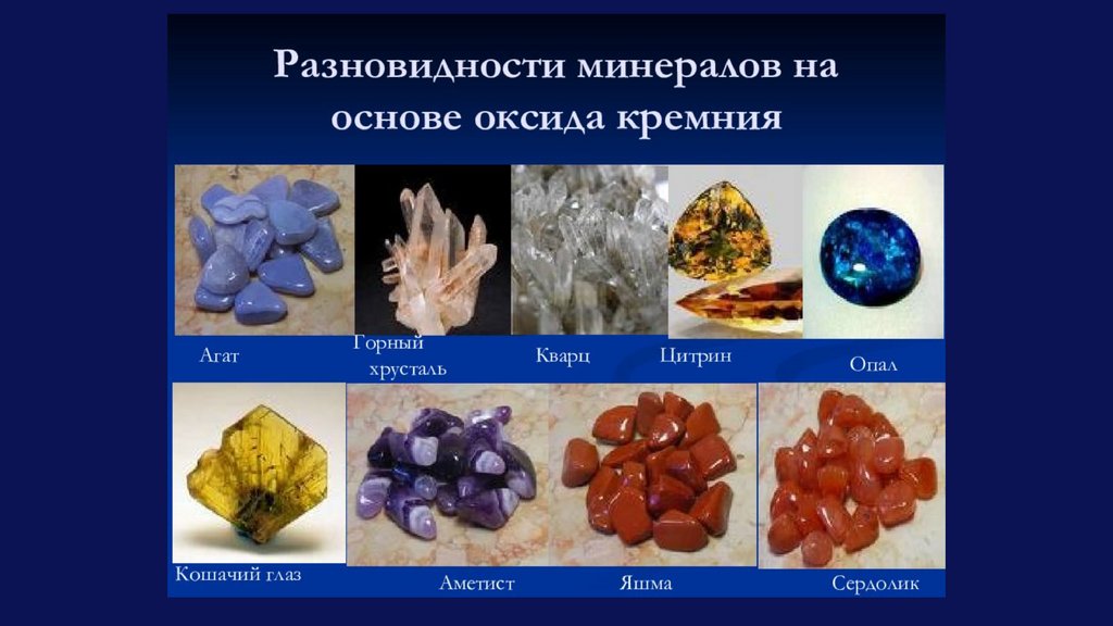 Отличие кремния от кремния. Кремний минерал. Кремнезем минерал. Минералы на основе оксида кремния. Природные минералы кремния.