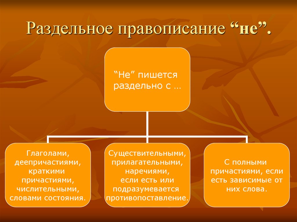 Раздельное правописание “не”.