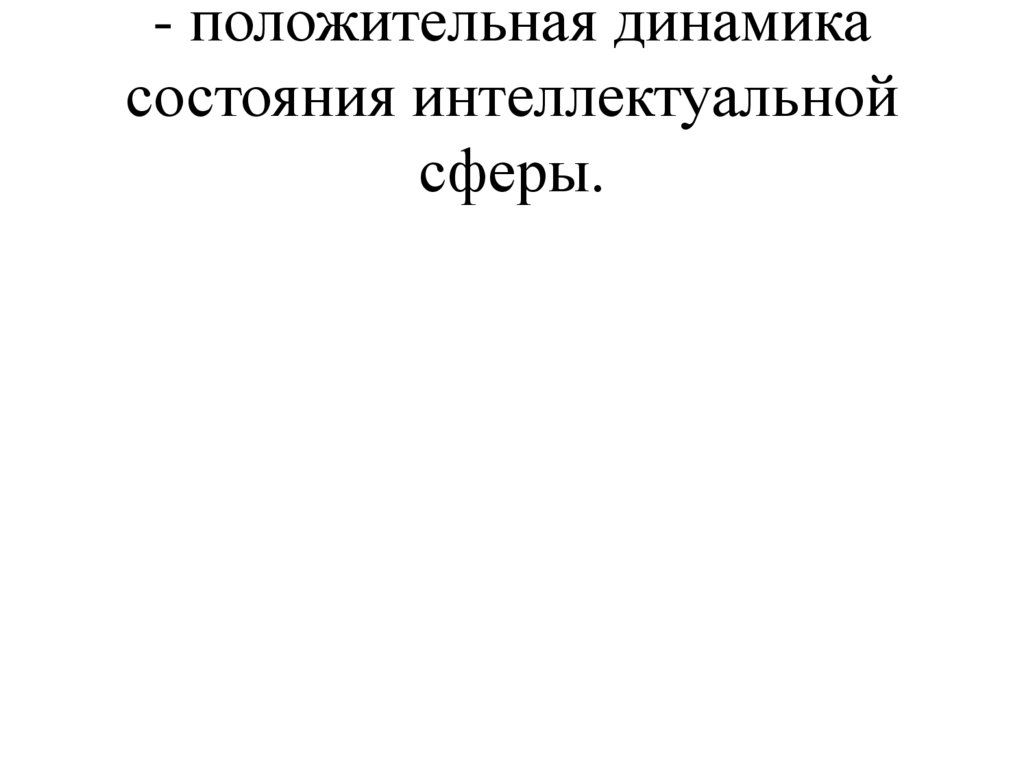 - положительная динамика состояния интеллектуальной сферы.