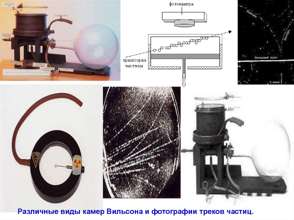 Комплект фотографий треков частиц