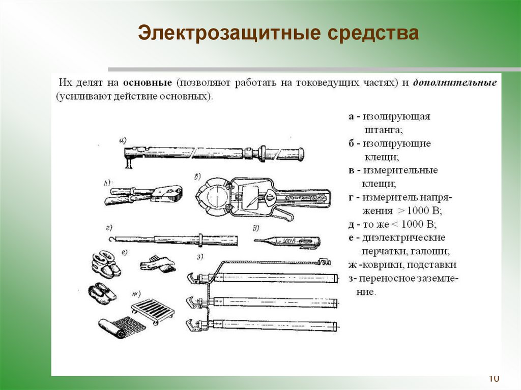 Дополнительные электрозащитные