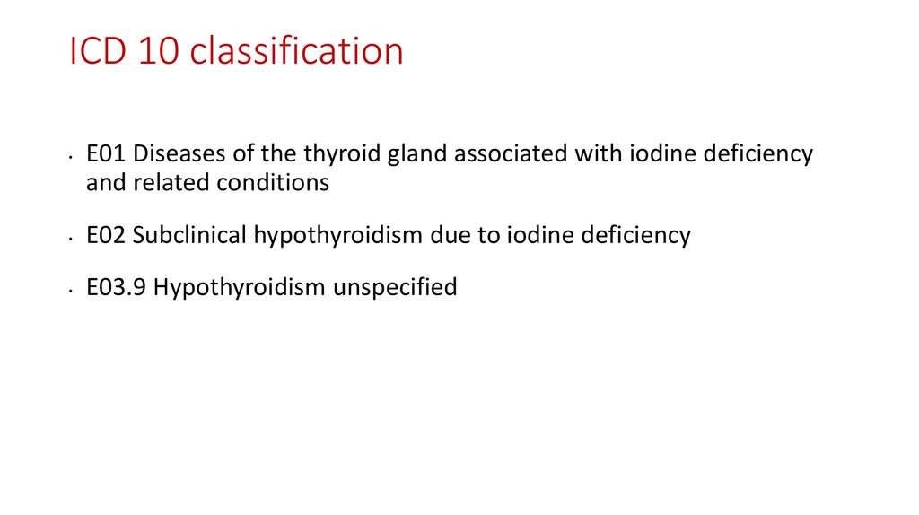ICD 10 classification