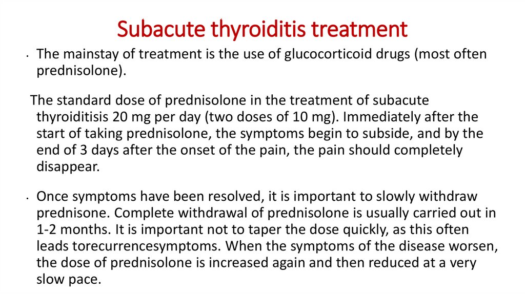 Subacute thyroiditis treatment