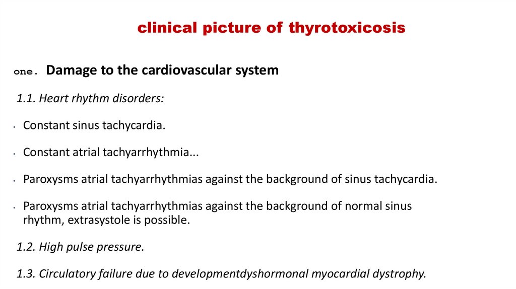 clinical picture of thyrotoxicosis