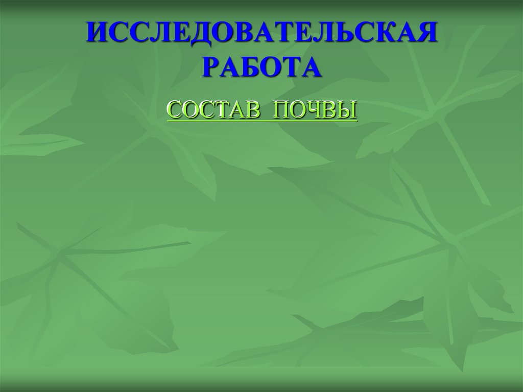 ИССЛЕДОВАТЕЛЬСКАЯ РАБОТА