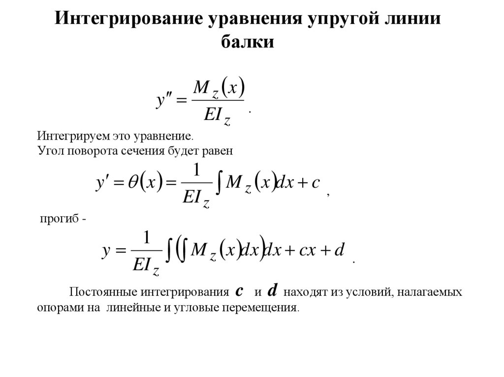 Упругой линии балки