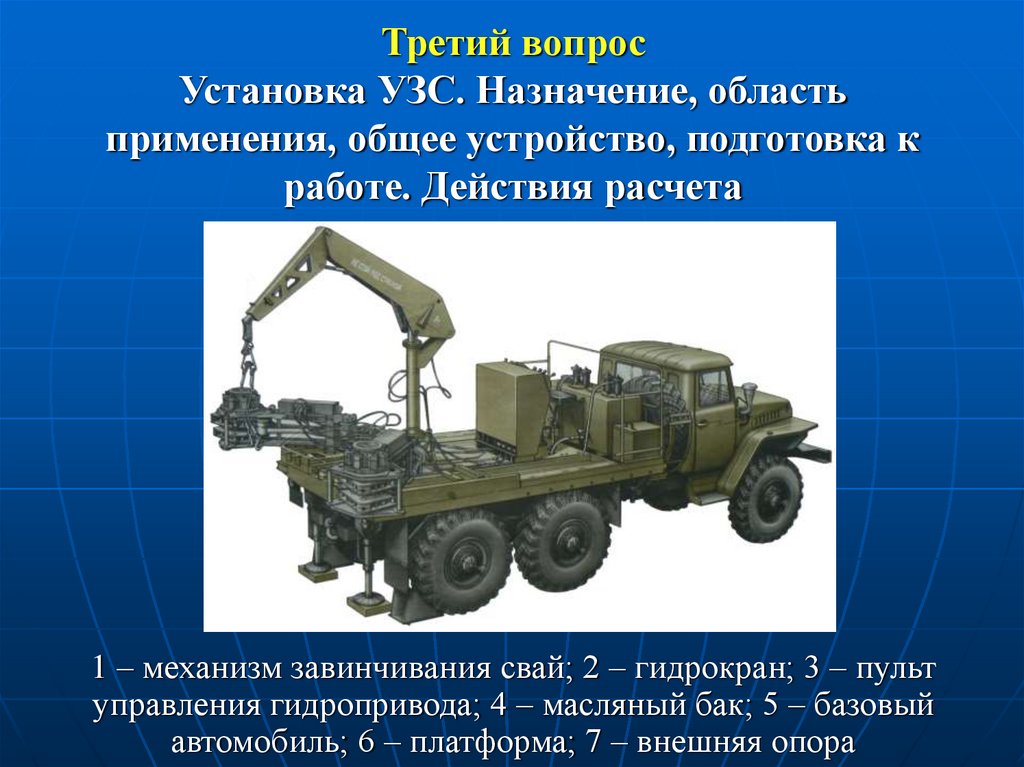 3 установка. УЗС Урал 4320 военный. УЗС на базе Урал 4320. Установка завинчивания свай УЗС Урал 4320. УЗС 85 Урал.