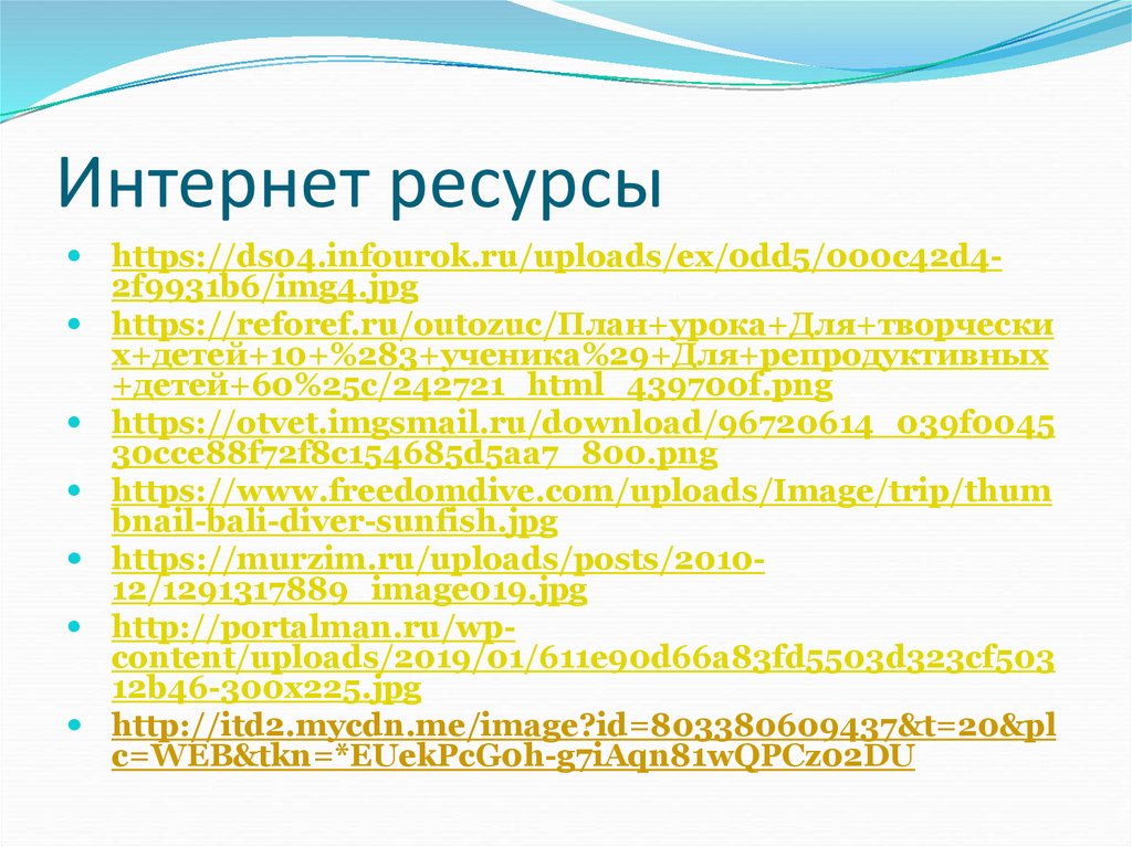 Интернет ресурсы