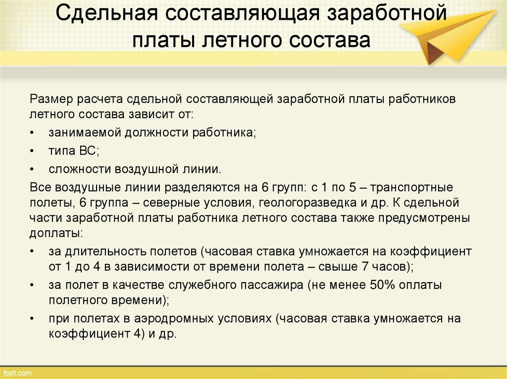 Составляющие заработной платы