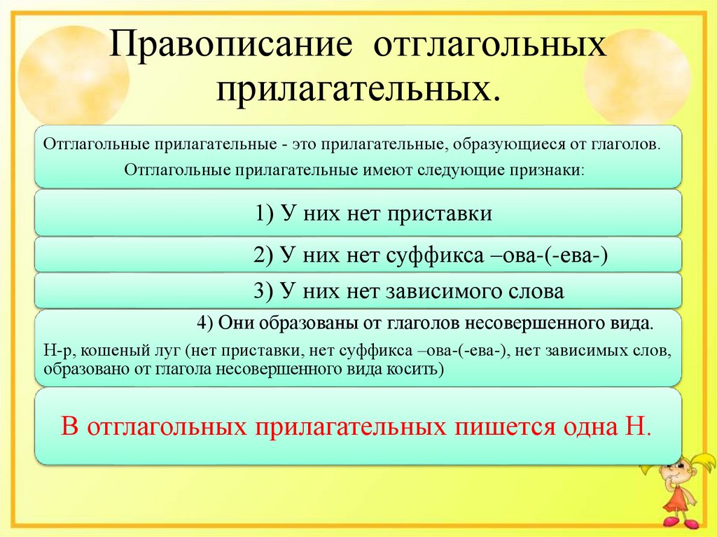 Отглагольное прилагательное отвечает на вопросы