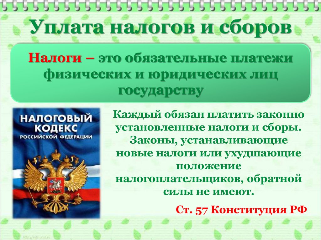 Конституционные обязанности гражданина российской федерации 7 класс презентация