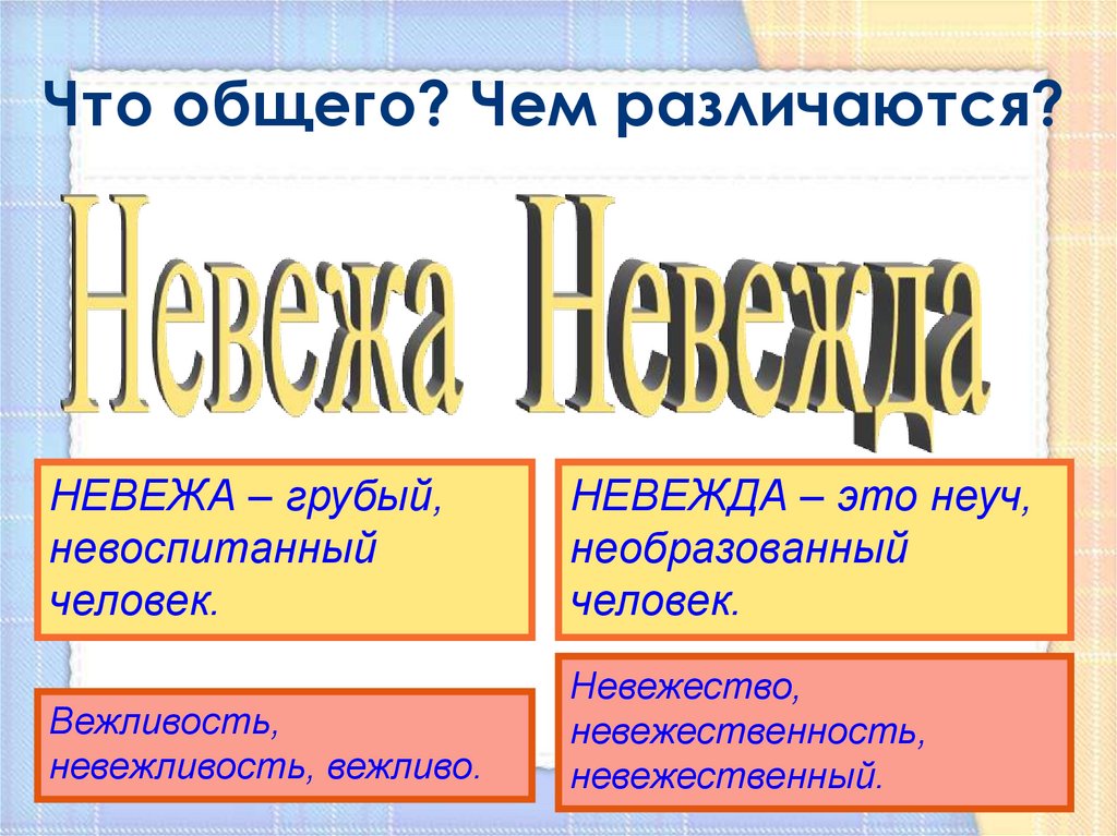 Что общего? Чем различаются?