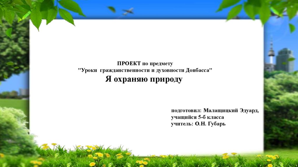 Как человек охраняет природу для старшей группы презентация