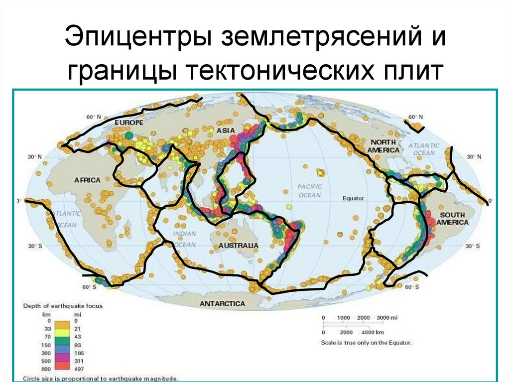 Карта движения тектонических плит