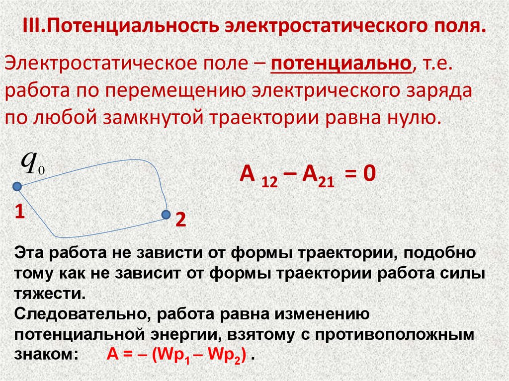 Потенциалом электростатического поля называют скалярную величину равную. Энергетическая характеристика электростатического поля. Потенциальный характер электростатического поля. Потенциальный характер электростатического поля вывод. Свойства электростатического поля в замкнутой проводящей оболочки.