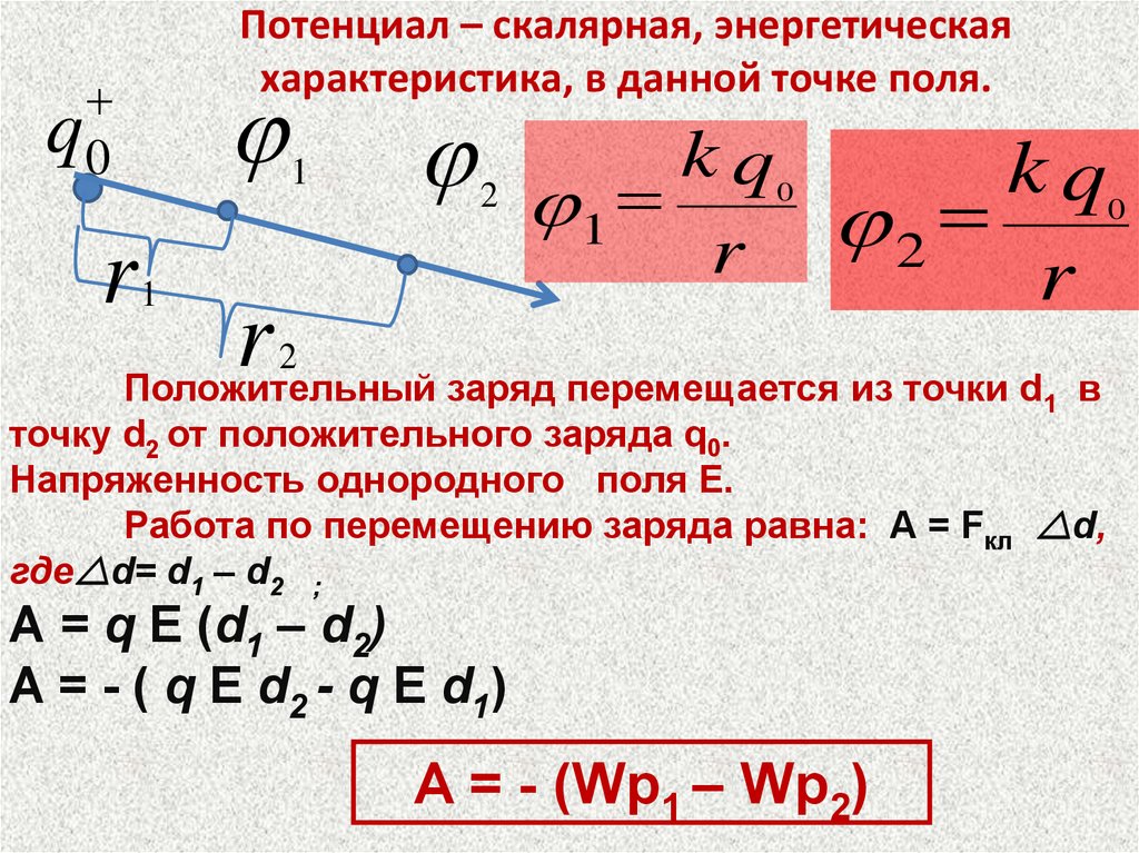 Энергетическая характеристика электростатического поля. Энергетические характеристики. Энергетическая характеристика эле.