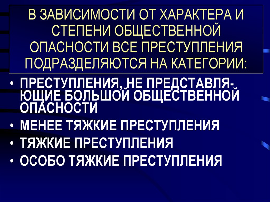 Характер и степень общественной опасности