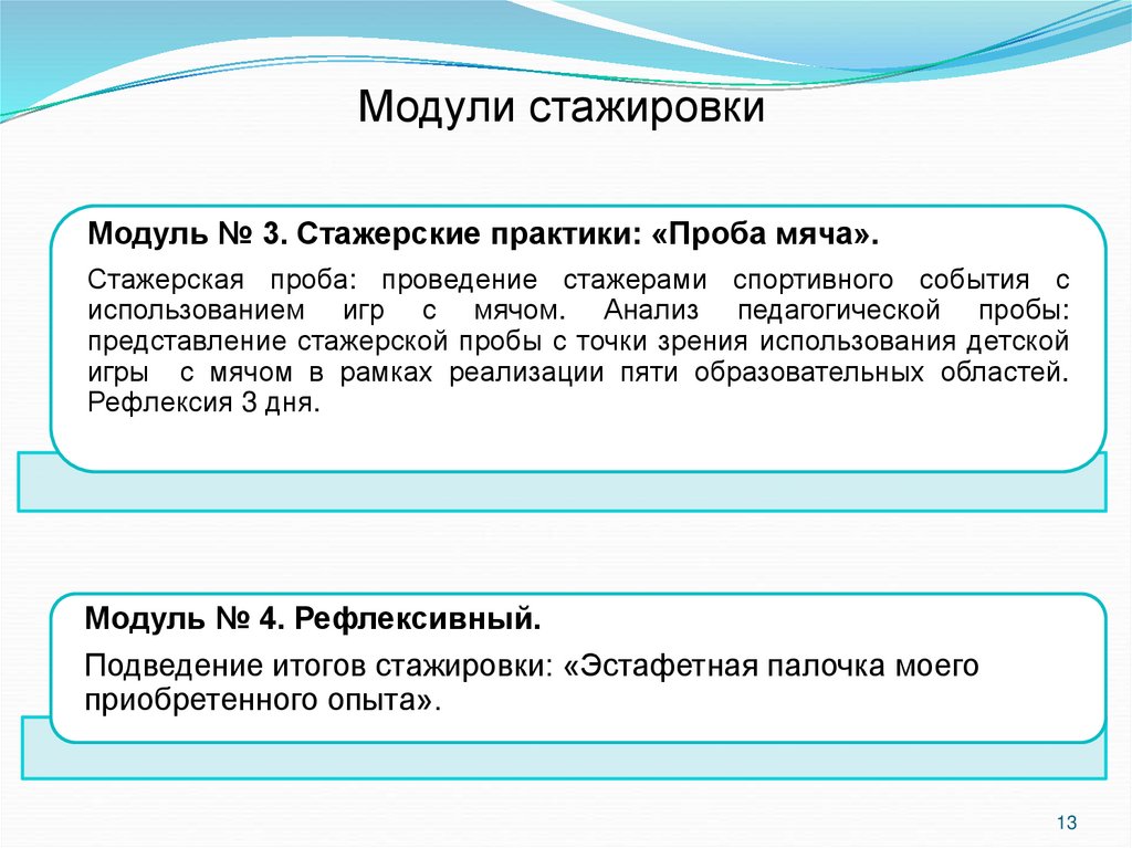 Модули стажировки