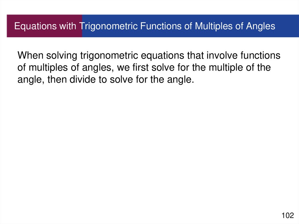 Equations with Trigonometric Functions of Multiples of Angles