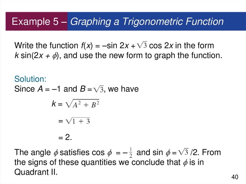 Example 5 – Graphing a Trigonometric Function