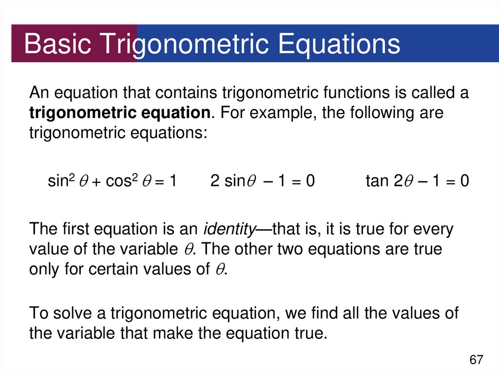Basic Trigonometric Equations