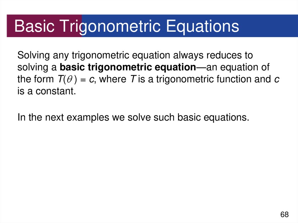 Basic Trigonometric Equations