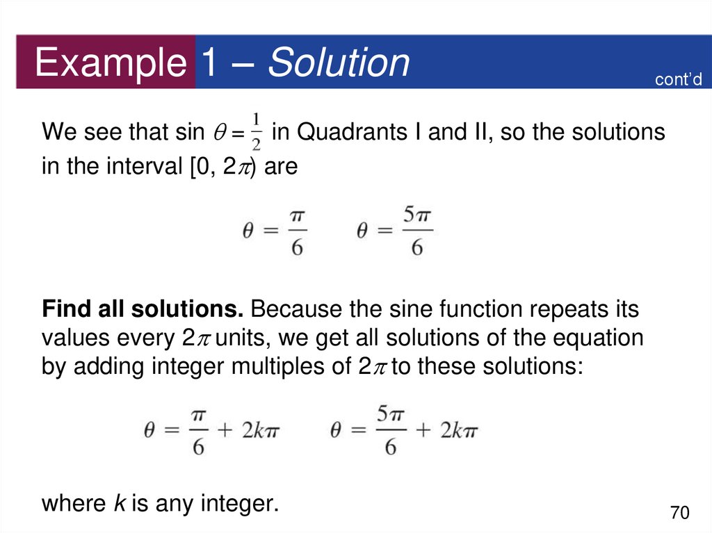 Example 1 – Solution