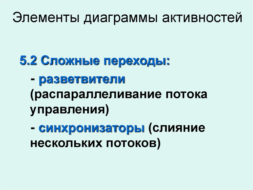 Элементы диаграммы активностей