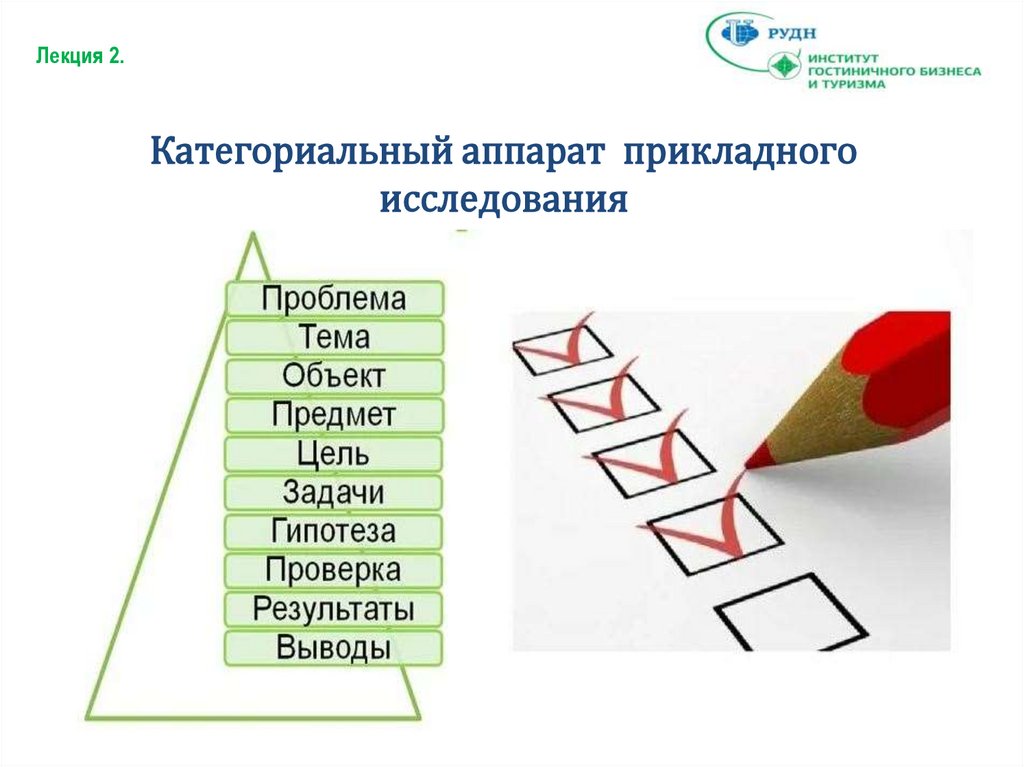 Цель и задачи прикладного исследования. Категориальный аппарат в ап это.