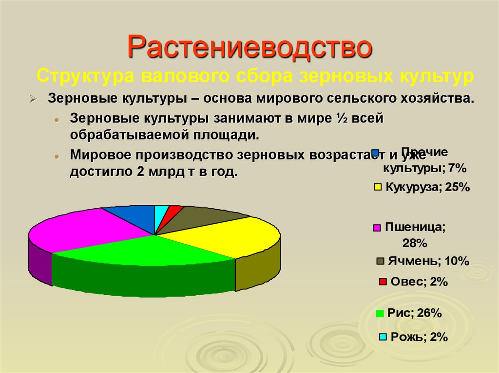 Растениеводство культуры. Структура мирового сельского хозяйства. Растениеводство графики. Растениеводство России диаграмма.